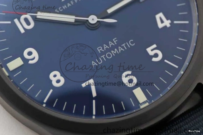 MIROTIME 0710 BestValue Mark XVIII IW328101 Black Ceramic M+F 1:1 Best Edition Blue Dial on Blue Nylon Strap A 7058